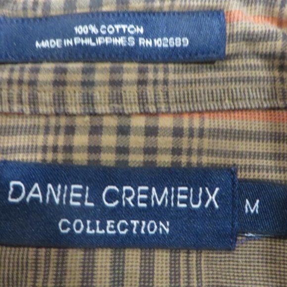 Brown Flannel Look Long Sleeve Shirt - Daniel Cremieux Collection - Medium - Picture 6 of 9